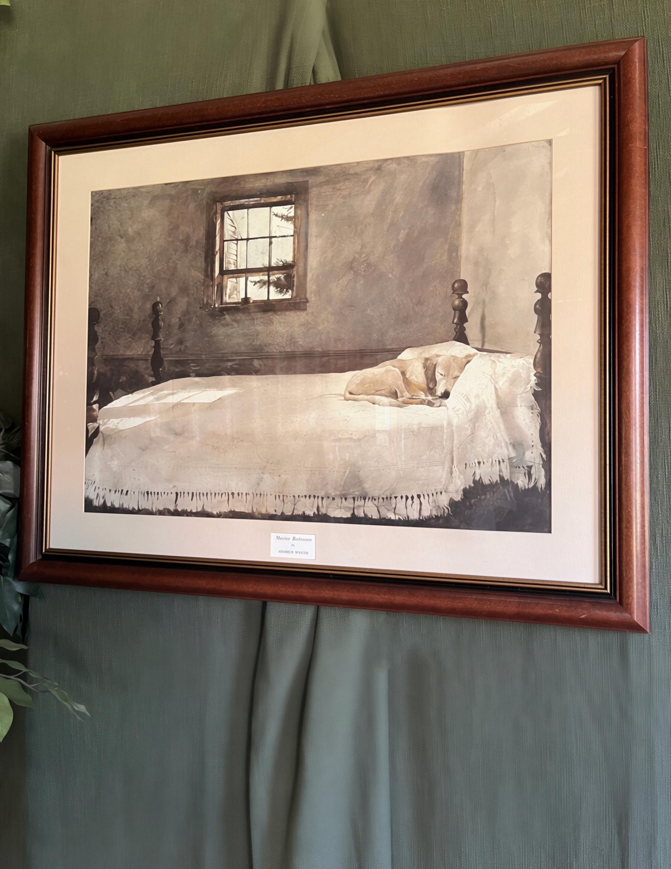 Professionally Matted & Framed Andrew Wyeth “Master Bedroom” Reproduction Print | Large Cottage Wall Art