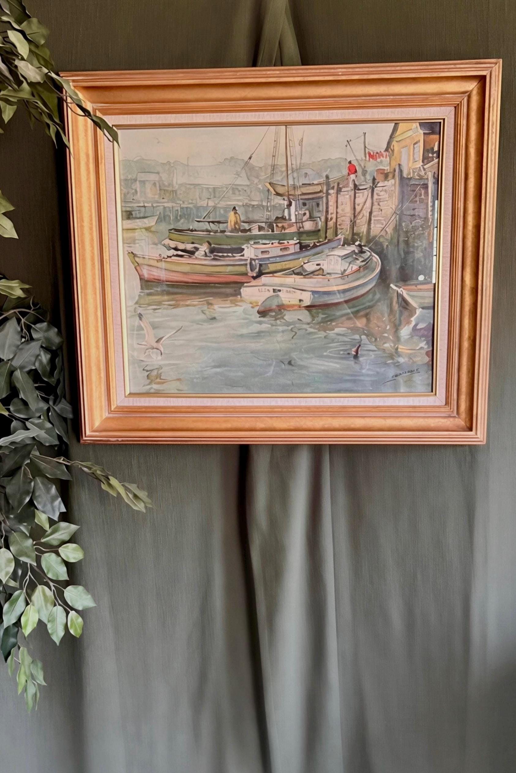 Signed Print | Coastal Artwork, Gold Frame