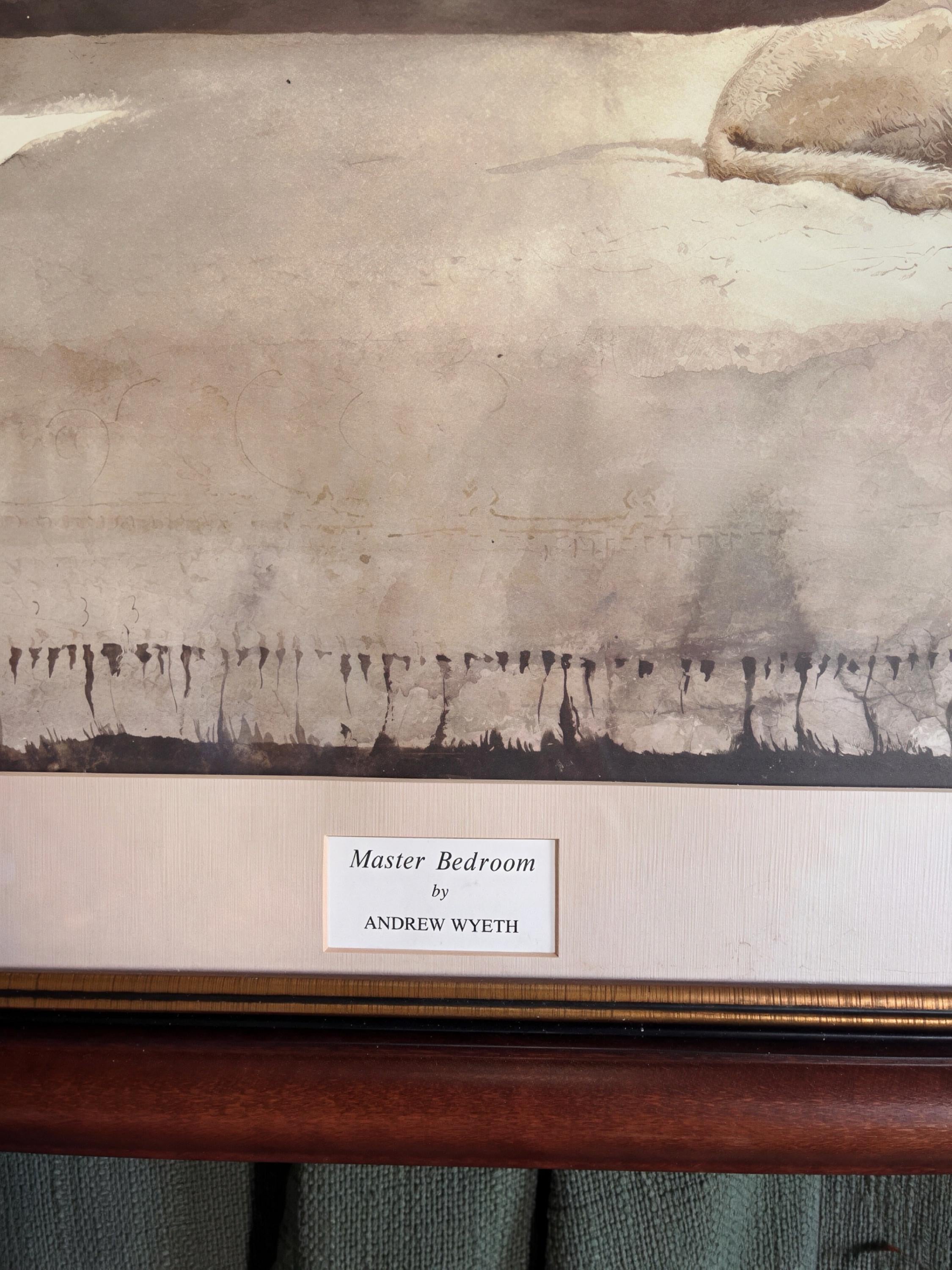 Professionally Matted & Framed Andrew Wyeth “Master Bedroom” Reproduction Print | Large Cottage Wall Art