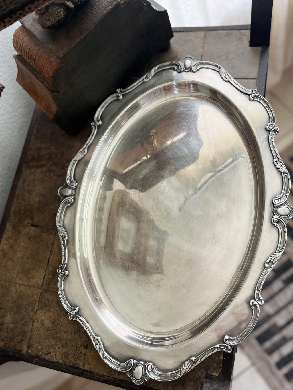 Vintage Silverplate Serving Trays – Pair, Wilcox Rochelle, Gorham EP, Hollywood Regency