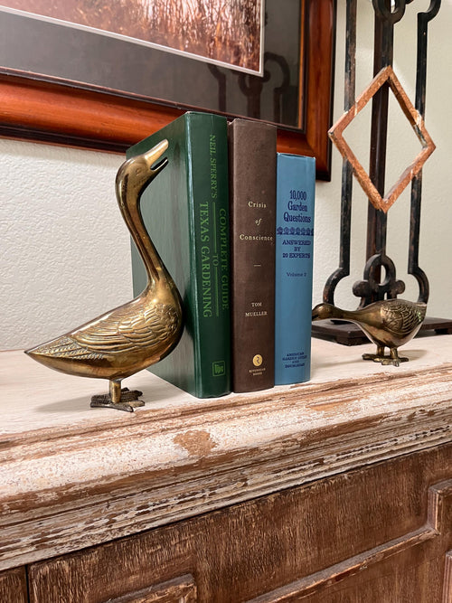 Brass swan bookends