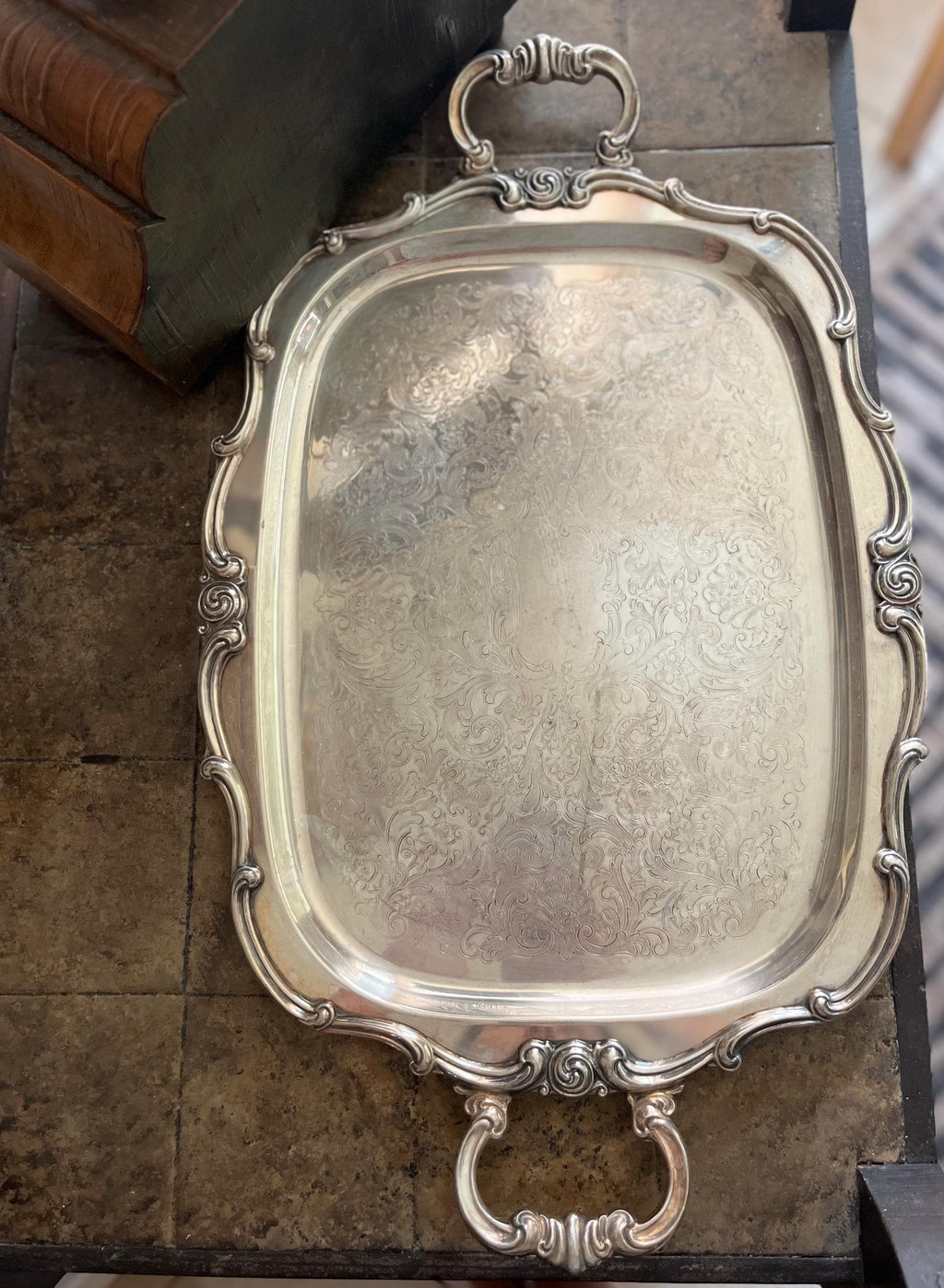 Vintage Silverplate Serving Trays – Pair, Wilcox Rochelle, Gorham EP, Hollywood Regency