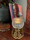 Vintage Brass & Ribbed Glass Votive Candle Holder | Tealight Holder | Cottage | Moody Decor | Collected Home